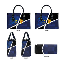 Custom Scottish Football Leather Bag Lion and Tartan Patchwork Pattern
