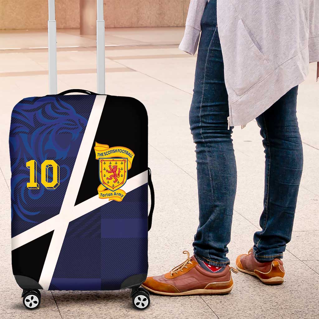 Custom Scottish Football Luggage Cover Lion and Tartan Patchwork Pattern