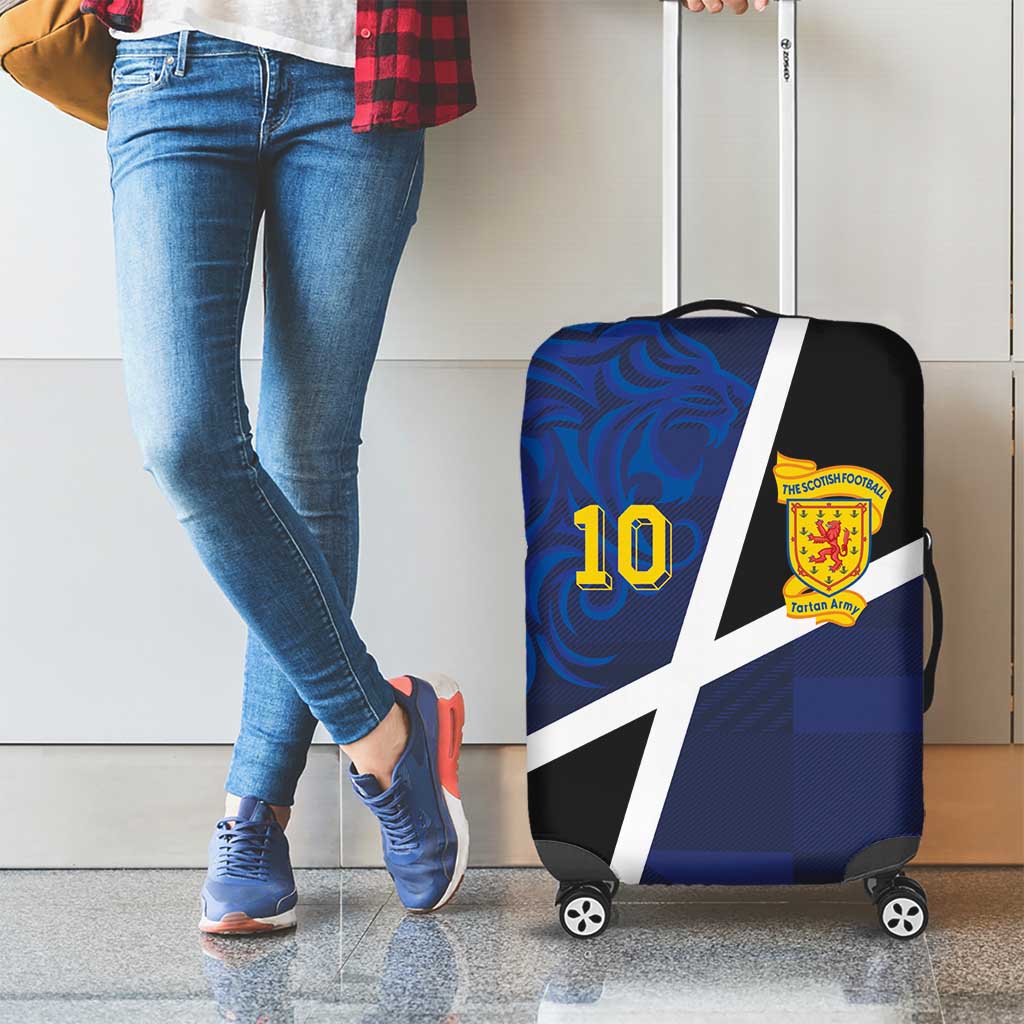 Custom Scottish Football Luggage Cover Lion and Tartan Patchwork Pattern