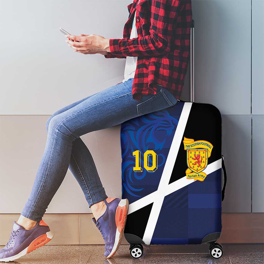 Custom Scottish Football Luggage Cover Lion and Tartan Patchwork Pattern