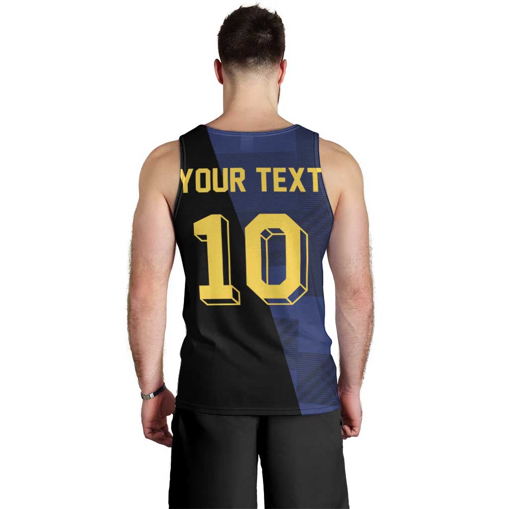 Custom Scottish Football Men Tank Top Lion and Tartan Patchwork Pattern