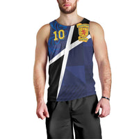 Custom Scottish Football Men Tank Top Lion and Tartan Patchwork Pattern