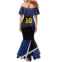 Custom Scottish Football Mermaid Dress Lion and Tartan Patchwork Pattern