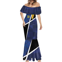 Custom Scottish Football Mermaid Dress Lion and Tartan Patchwork Pattern