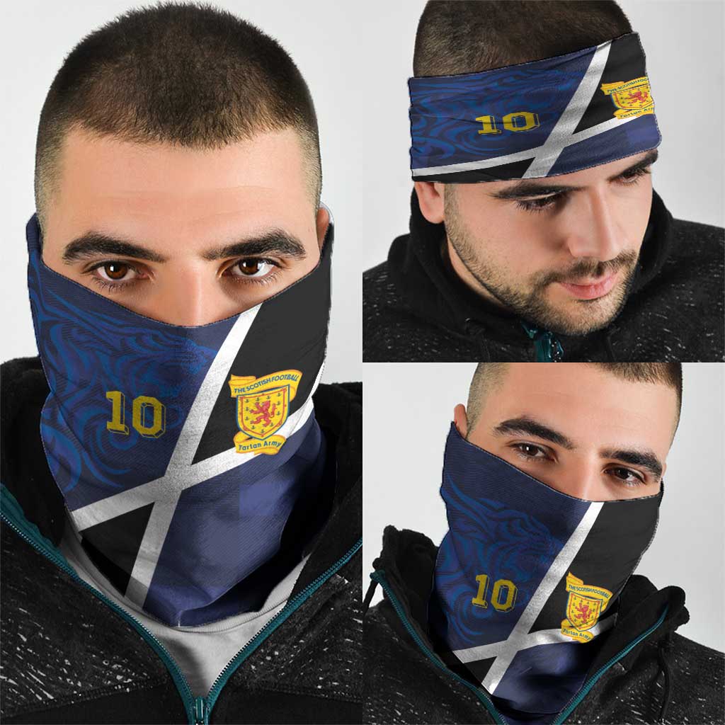 Custom Scottish Football Neck Gaiter Lion and Tartan Patchwork Pattern
