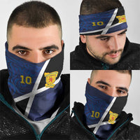 Custom Scottish Football Neck Gaiter Lion and Tartan Patchwork Pattern
