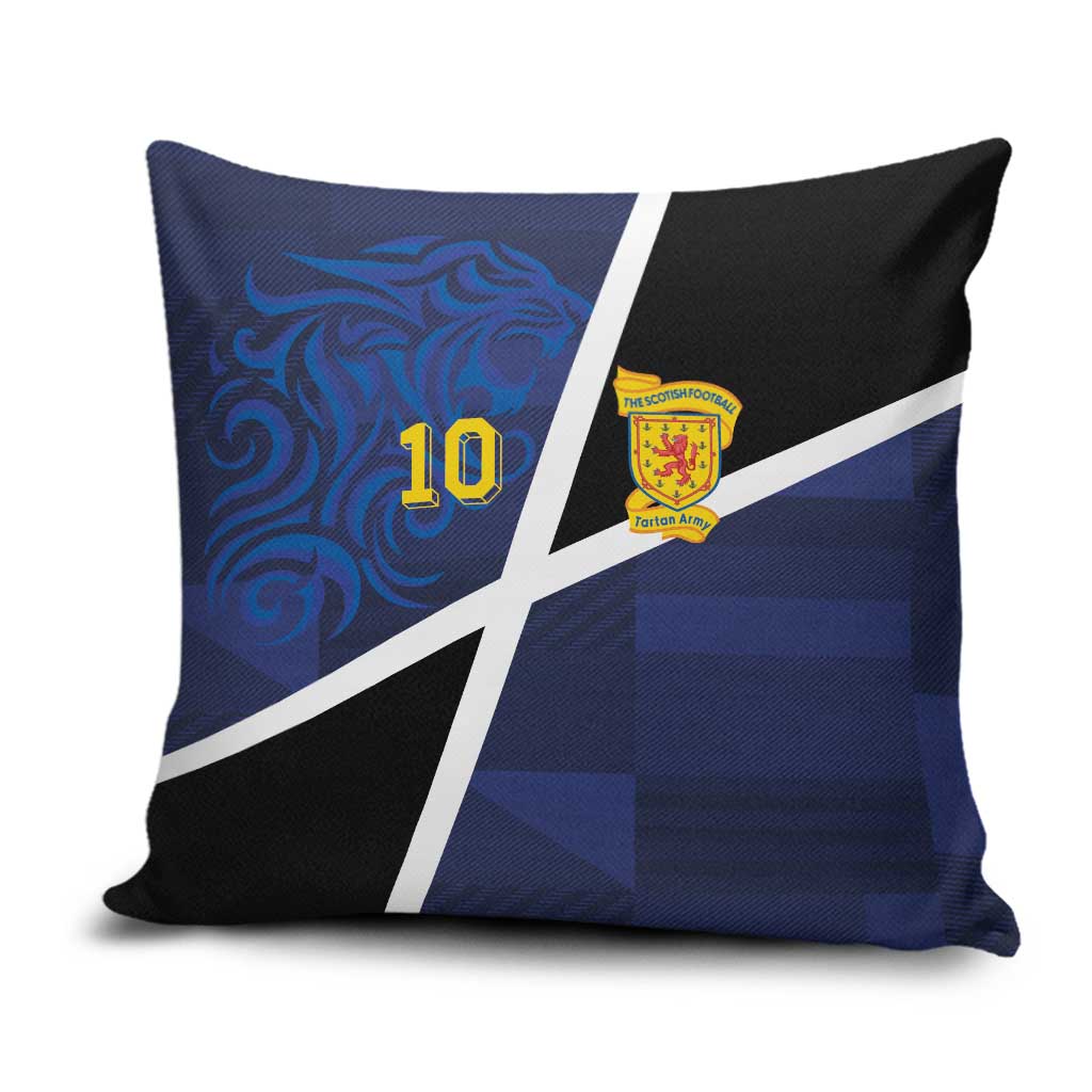Custom Scottish Football Pillow Cover Lion and Tartan Patchwork Pattern