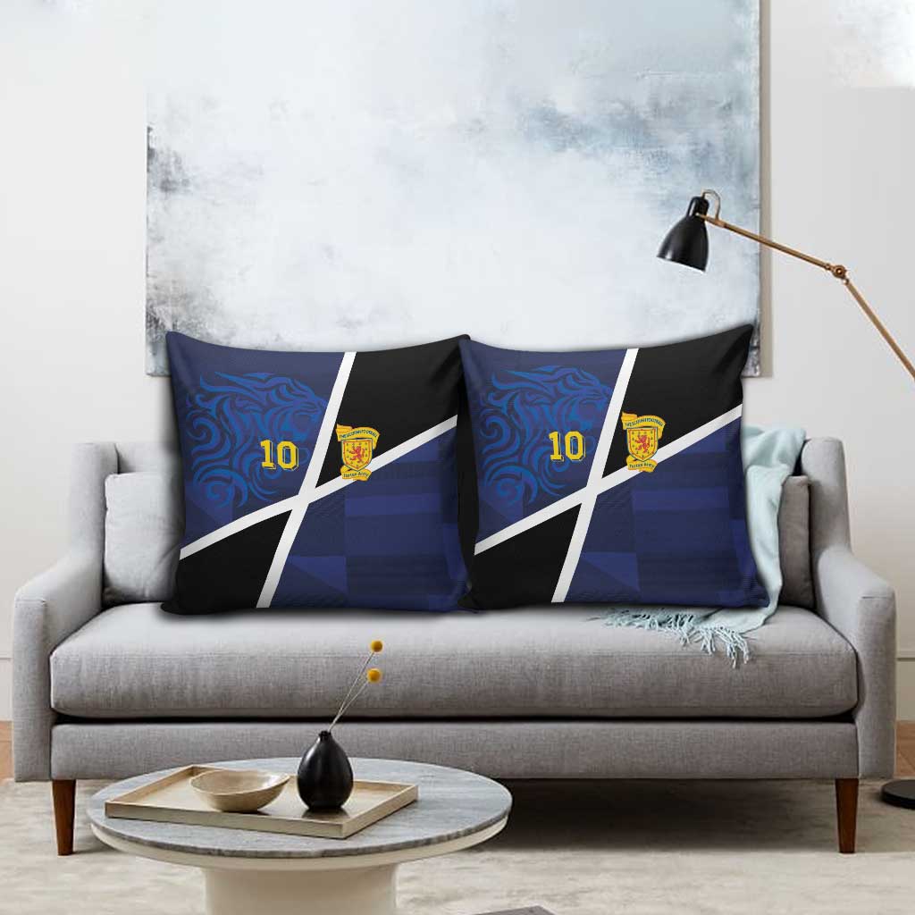 Custom Scottish Football Pillow Cover Lion and Tartan Patchwork Pattern