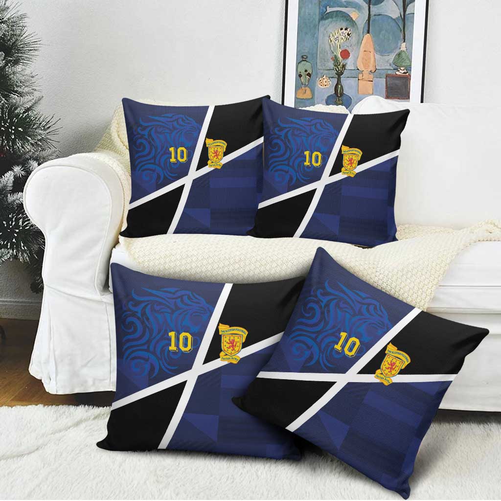 Custom Scottish Football Pillow Cover Lion and Tartan Patchwork Pattern
