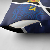 Custom Scottish Football Pillow Cover Lion and Tartan Patchwork Pattern