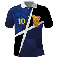 Custom Scottish Football Polo Shirt Lion and Tartan Patchwork Pattern