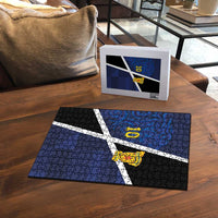 Custom Scottish Football Puzzle Lion and Tartan Patchwork Pattern