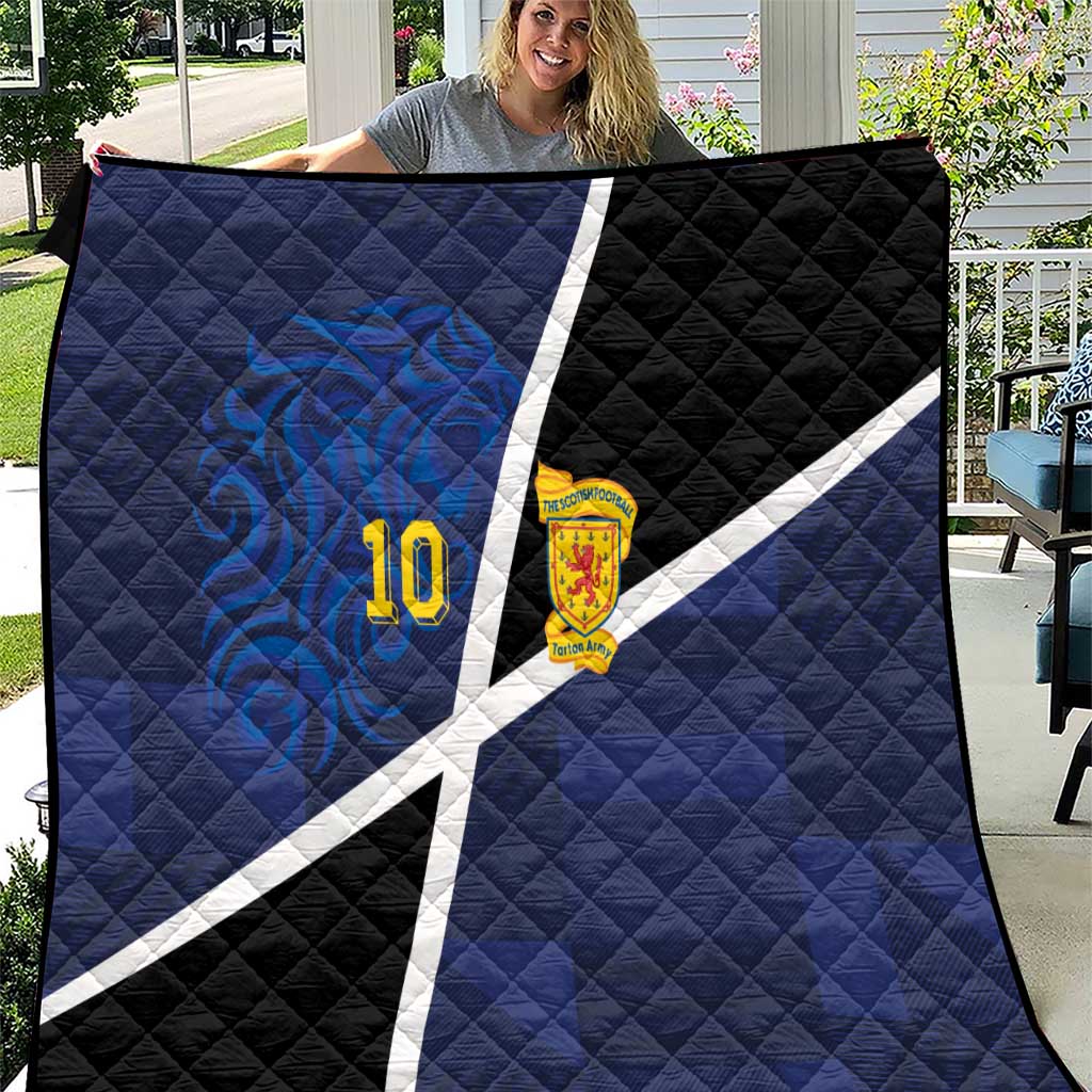Custom Scottish Football Quilt Lion and Tartan Patchwork Pattern