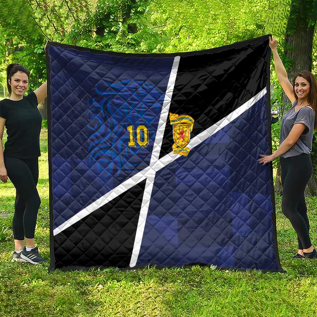 Custom Scottish Football Quilt Lion and Tartan Patchwork Pattern