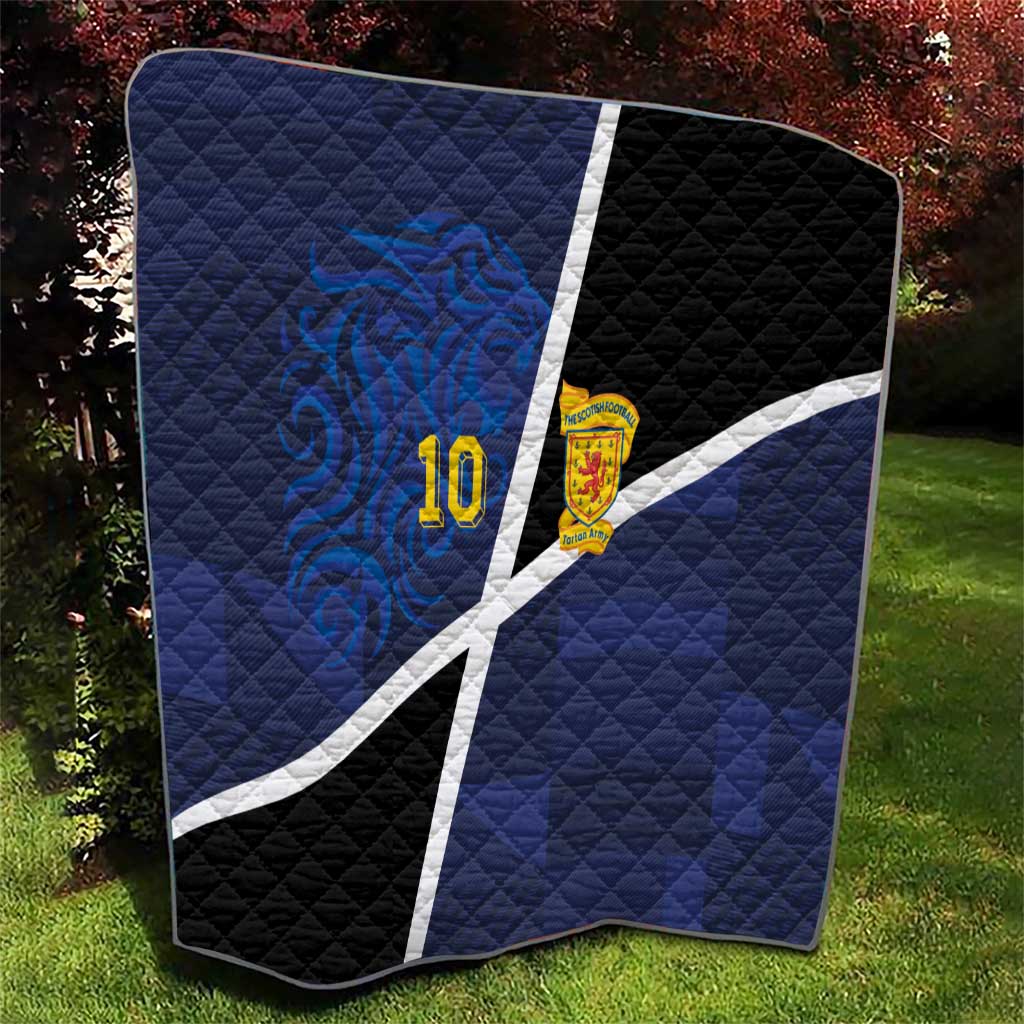 Custom Scottish Football Quilt Lion and Tartan Patchwork Pattern