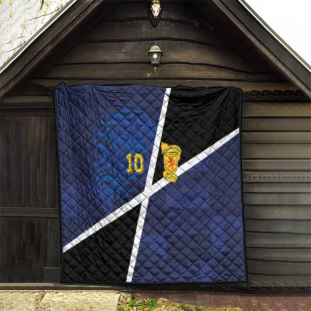 Custom Scottish Football Quilt Lion and Tartan Patchwork Pattern