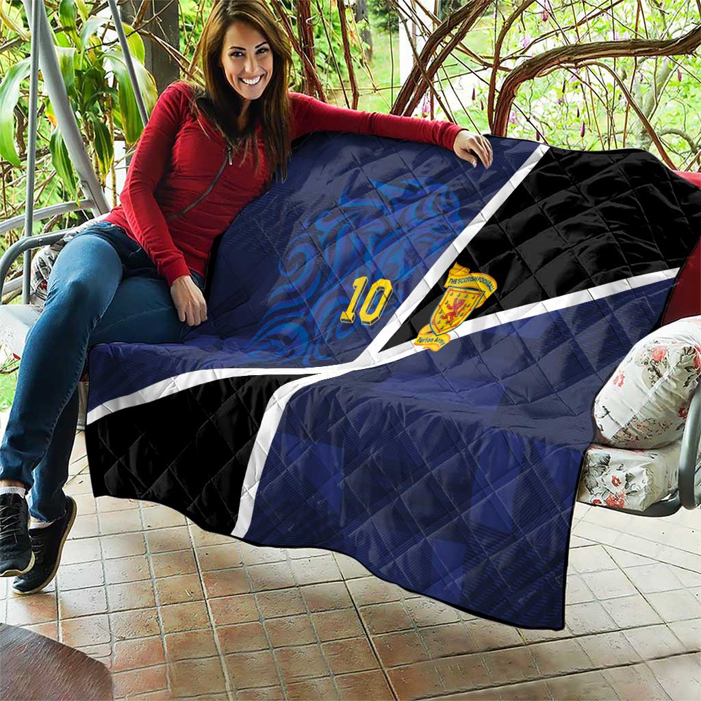 Custom Scottish Football Quilt Lion and Tartan Patchwork Pattern