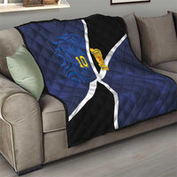 Custom Scottish Football Quilt Lion and Tartan Patchwork Pattern