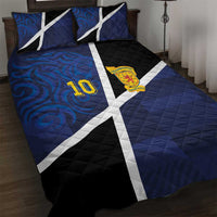 Custom Scottish Football Quilt Bed Set Lion and Tartan Patchwork Pattern