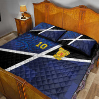 Custom Scottish Football Quilt Bed Set Lion and Tartan Patchwork Pattern