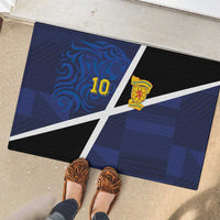 Custom Scottish Football Rubber Doormat Lion and Tartan Patchwork Pattern
