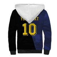 Custom Scottish Football Sherpa Hoodie Lion and Tartan Patchwork Pattern