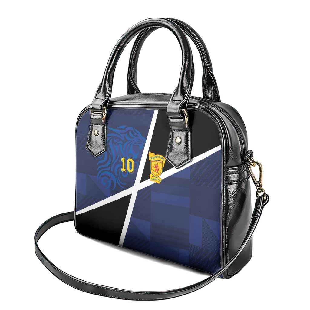 Custom Scottish Football Shoulder Handbag Lion and Tartan Patchwork Pattern