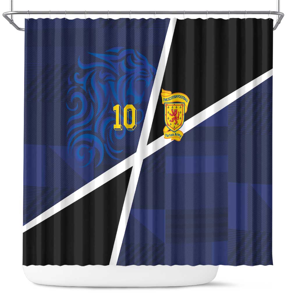 Custom Scottish Football Shower Curtain Lion and Tartan Patchwork Pattern