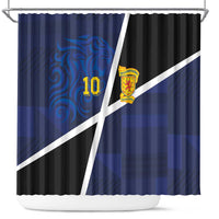 Custom Scottish Football Shower Curtain Lion and Tartan Patchwork Pattern