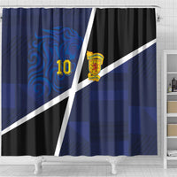 Custom Scottish Football Shower Curtain Lion and Tartan Patchwork Pattern