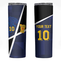 Custom Scottish Football Skinny Tumbler Lion and Tartan Patchwork Pattern