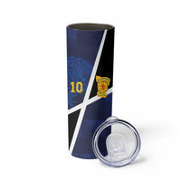 Custom Scottish Football Skinny Tumbler Lion and Tartan Patchwork Pattern