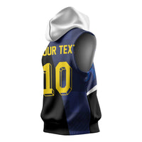 Custom Scottish Football Sleeveless Hoodie Lion and Tartan Patchwork Pattern