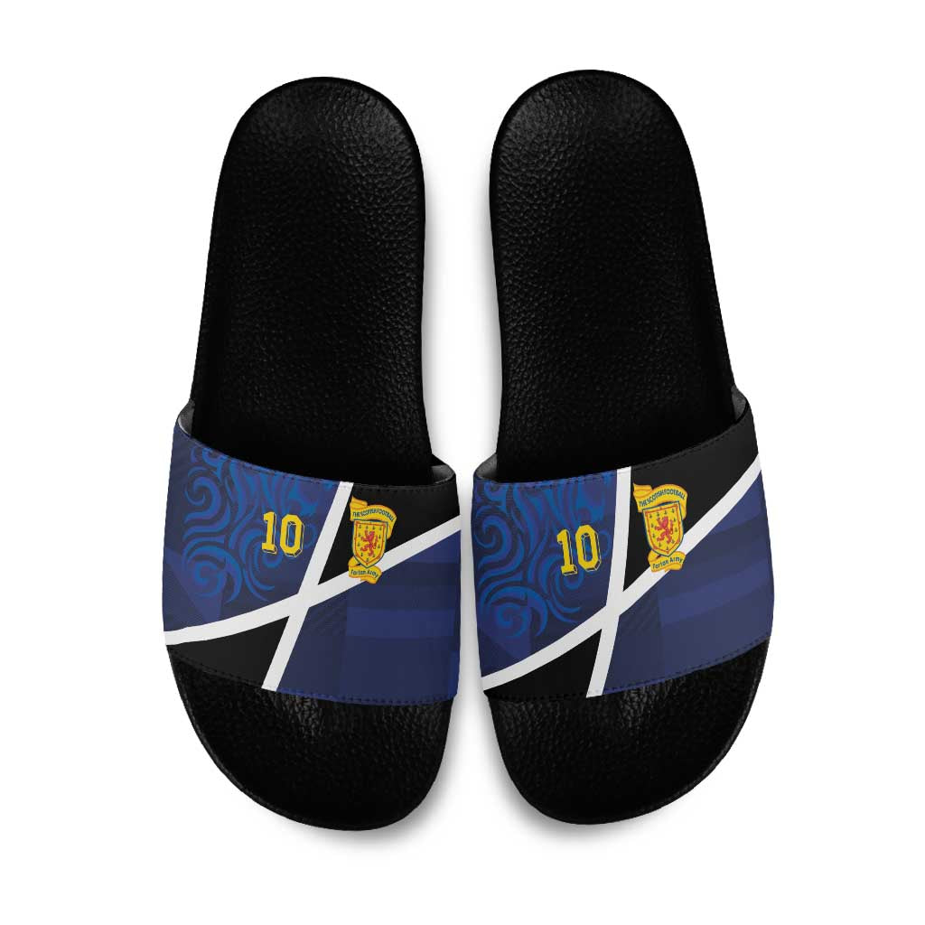 Custom Scottish Football Slide Sandals Lion and Tartan Patchwork Pattern