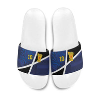 Custom Scottish Football Slide Sandals Lion and Tartan Patchwork Pattern