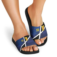 Custom Scottish Football Slide Sandals Lion and Tartan Patchwork Pattern