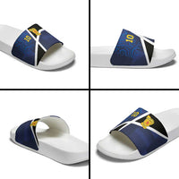 Custom Scottish Football Slide Sandals Lion and Tartan Patchwork Pattern