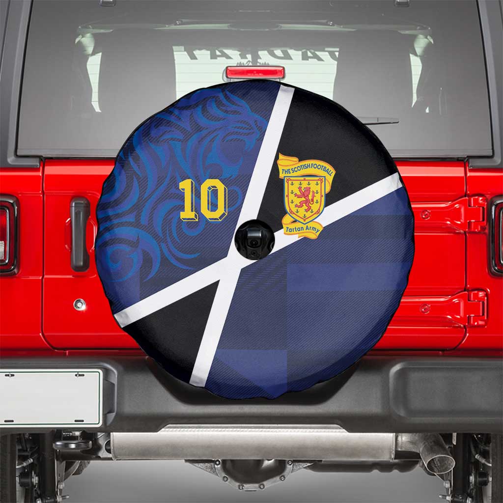 Custom Scottish Football Spare Tire Cover Lion and Tartan Patchwork Pattern