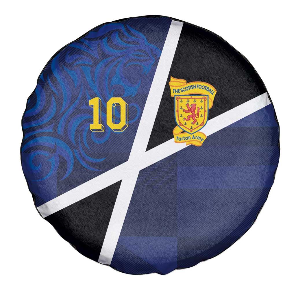 Custom Scottish Football Spare Tire Cover Lion and Tartan Patchwork Pattern