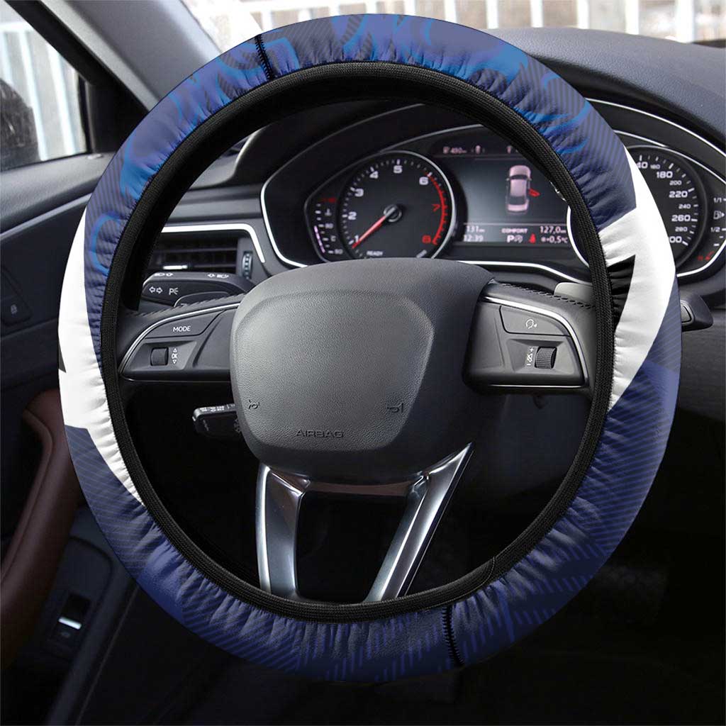 Scottish Football Steering Wheel Cover Lion and Tartan Patchwork Pattern