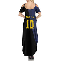 Custom Scottish Football Summer Maxi Dress Lion and Tartan Patchwork Pattern