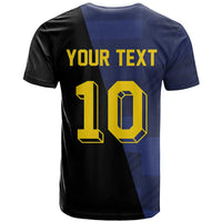 Custom Scottish Football T Shirt Lion and Tartan Patchwork Pattern
