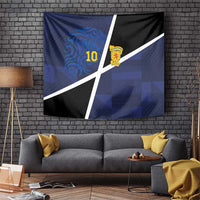 Custom Scottish Football Tapestry Lion and Tartan Patchwork Pattern