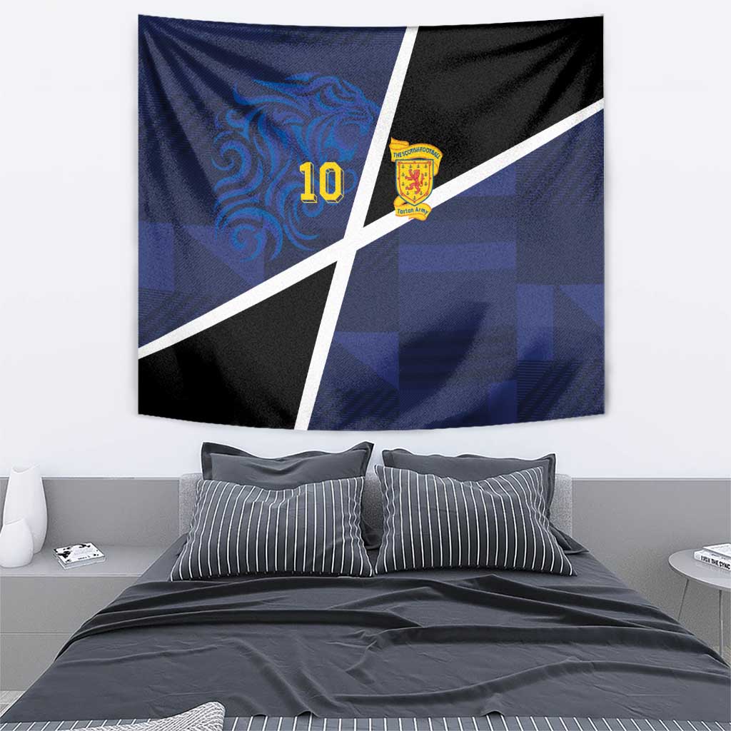 Custom Scottish Football Tapestry Lion and Tartan Patchwork Pattern