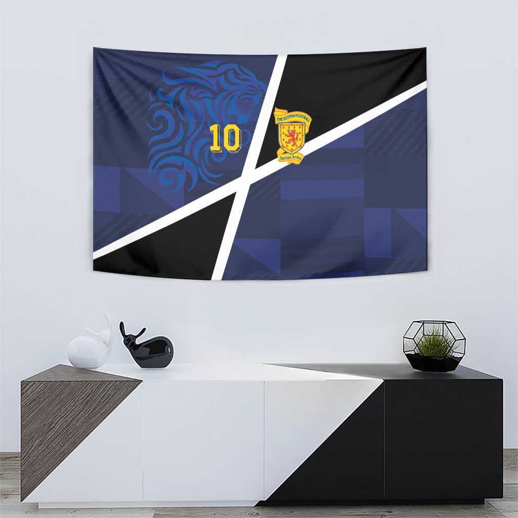 Custom Scottish Football Tapestry Lion and Tartan Patchwork Pattern