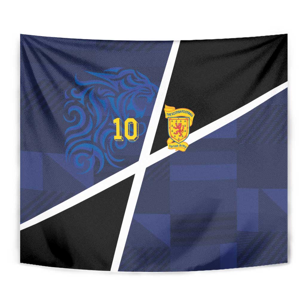 Custom Scottish Football Tapestry Lion and Tartan Patchwork Pattern