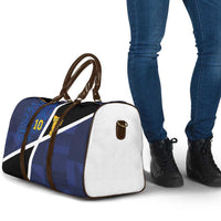 Custom Scottish Football Travel Bag Lion and Tartan Patchwork Pattern