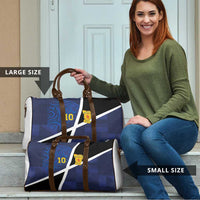 Custom Scottish Football Travel Bag Lion and Tartan Patchwork Pattern