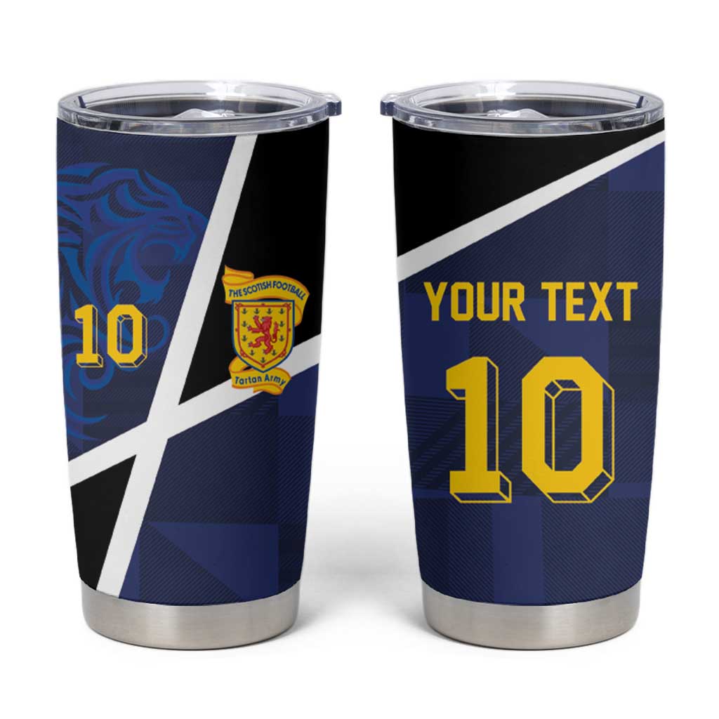 Custom Scottish Football Tumbler Cup Lion and Tartan Patchwork Pattern