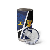Custom Scottish Football Tumbler Cup Lion and Tartan Patchwork Pattern